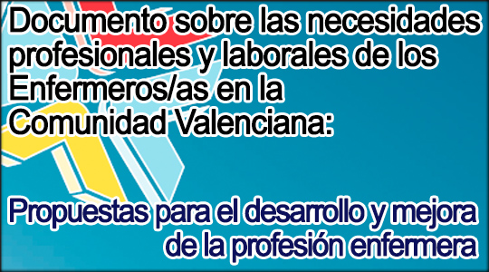 Documento sobre las necesidades profesionales y laborales de los Enfermeros/as en la Comunidad Valenciana